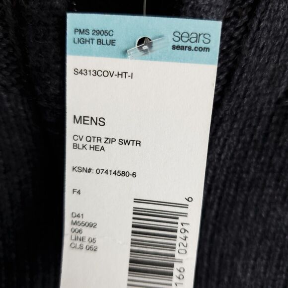 Covington Sweater Men XL Pullover 1/4 Zip Black Heather Knit Dadcore Grandpacore - Picture 14 of 16